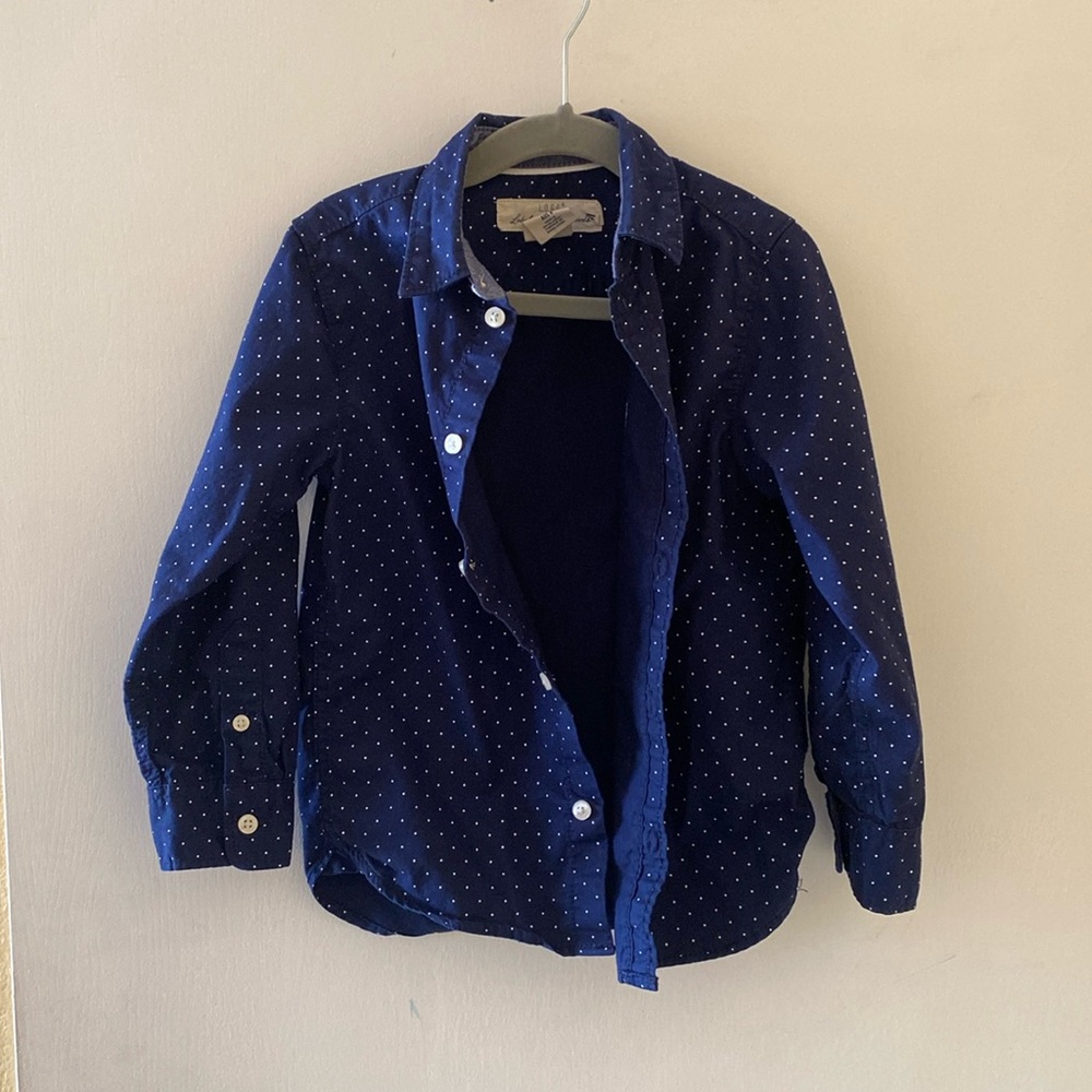 Boys blue button up shirt
